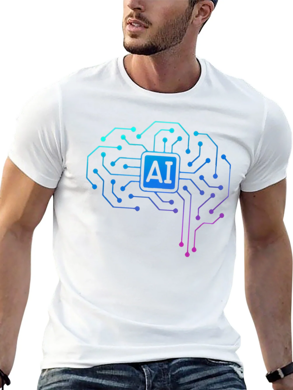 AI Brain Circuit T-Shirt - Tech Style product image 12