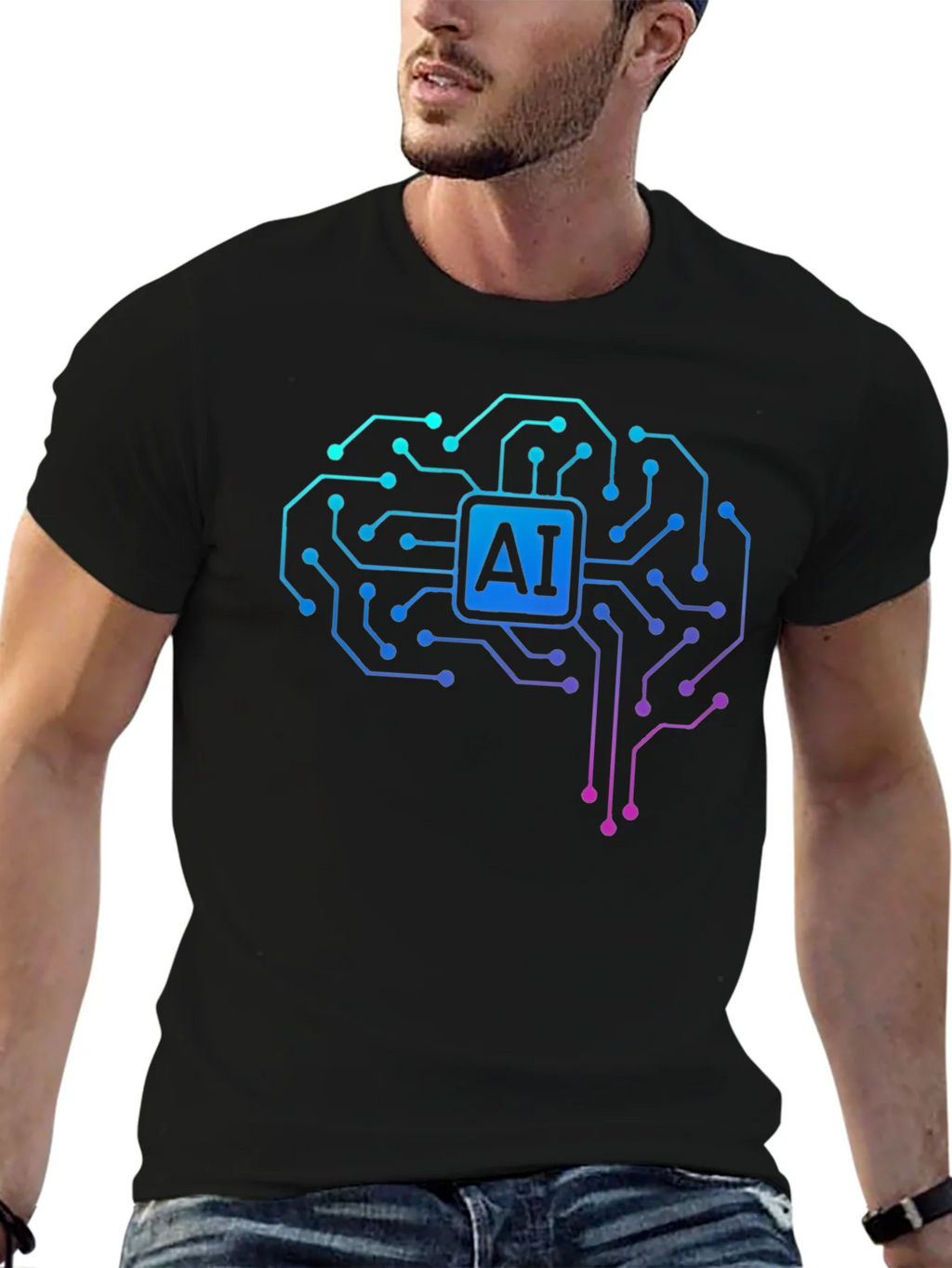 AI Brain Circuit T-Shirt - Tech Style product image 6