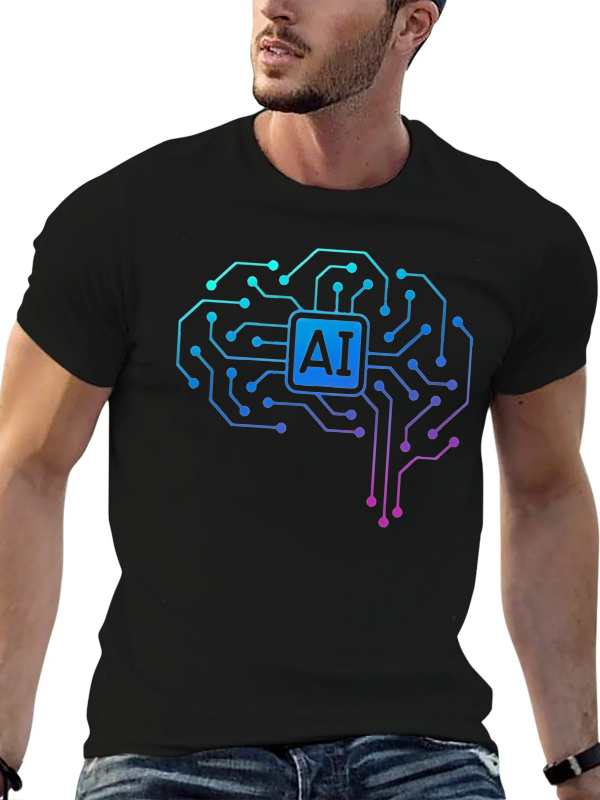 AI Brain Circuit T-Shirt - Tech Style product image 6