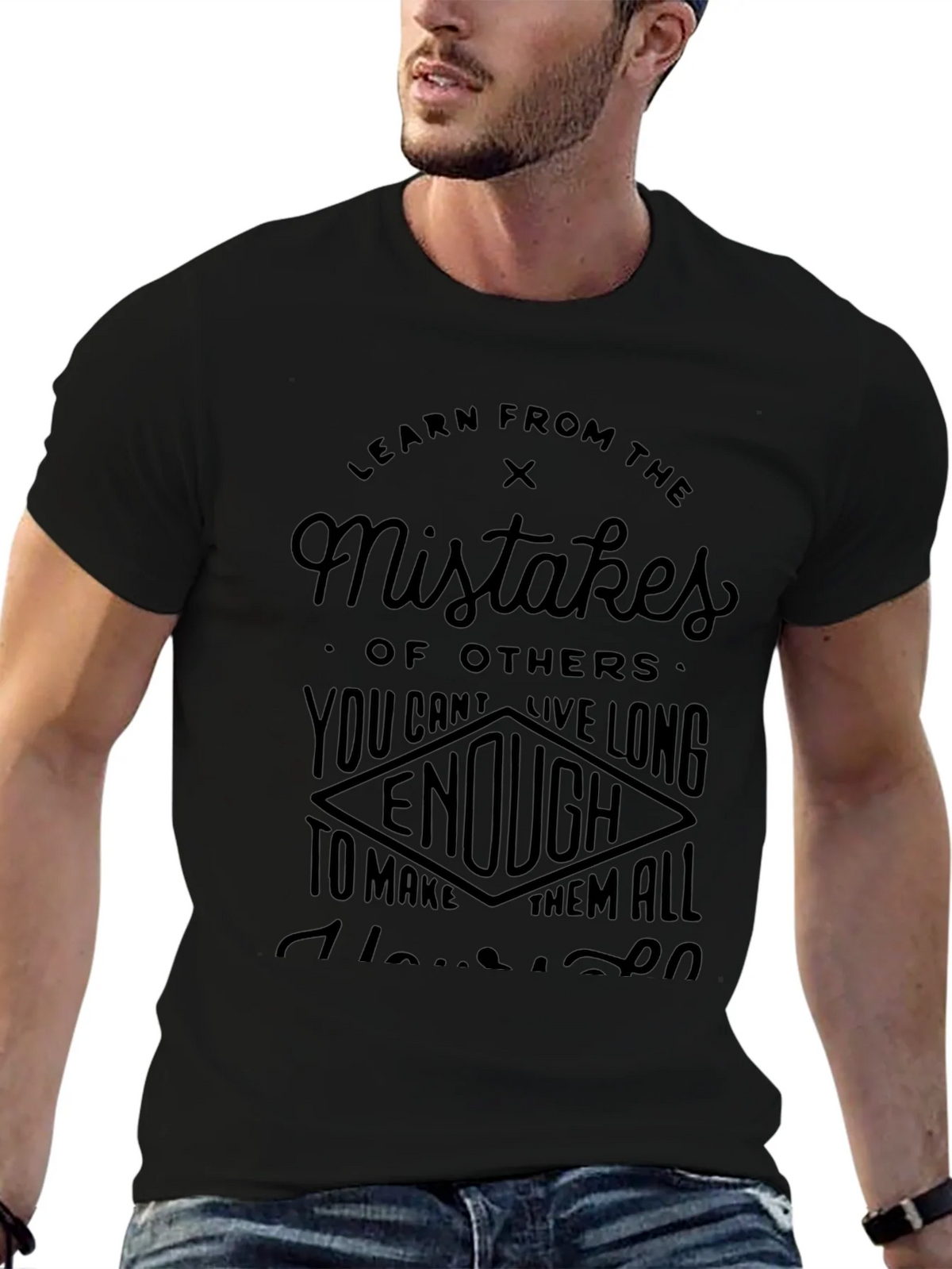 Learn from Mistakes Black T-Shirt product image 6