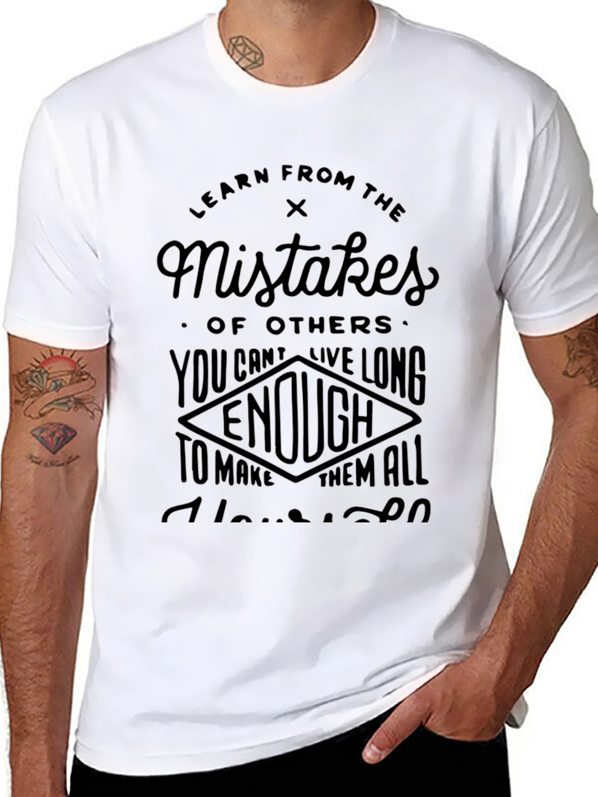 Learn from Mistakes Black T-Shirt product image 7