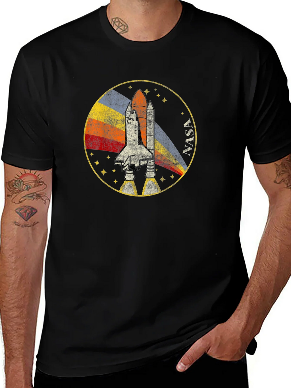 Retro NASA Shuttle Graphic T-Shirt product image 1