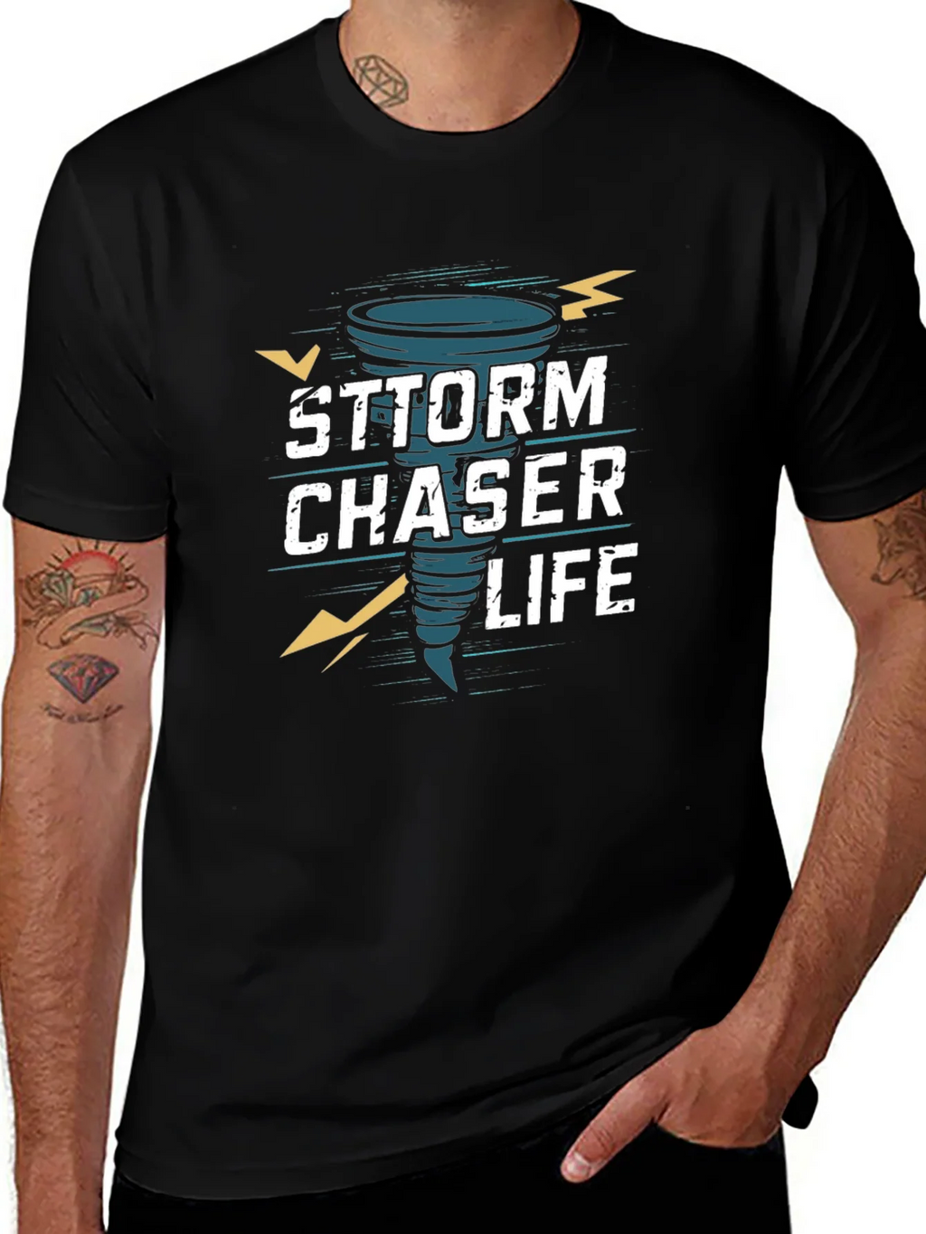 Storm Chaser Life Graphic T-Shirt - Black product image 1
