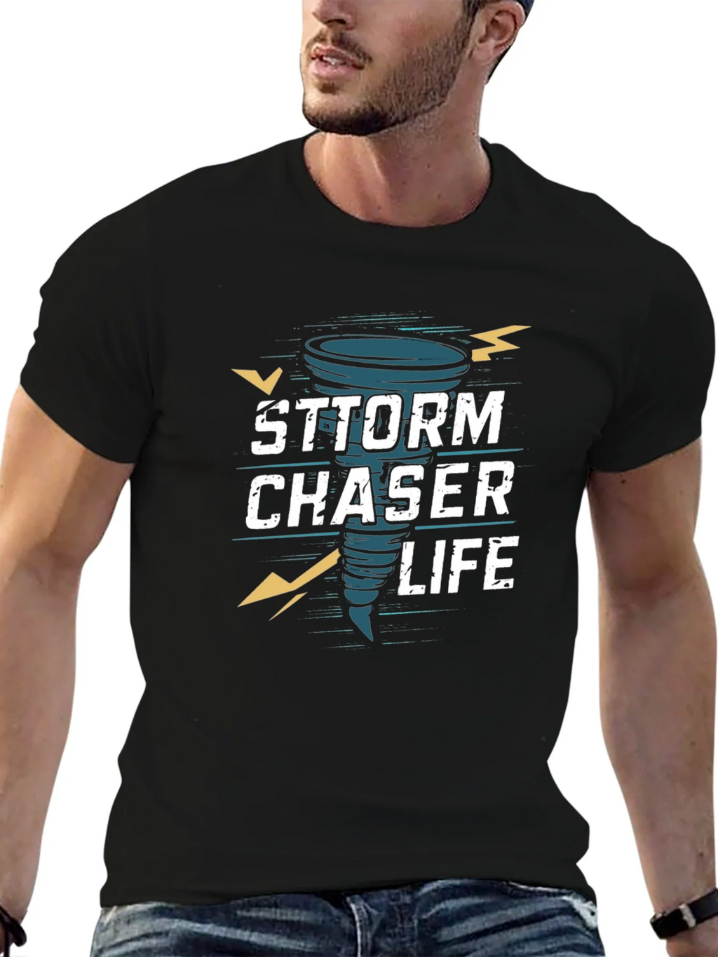 Storm Chaser Life Graphic T-Shirt - Black product image 6