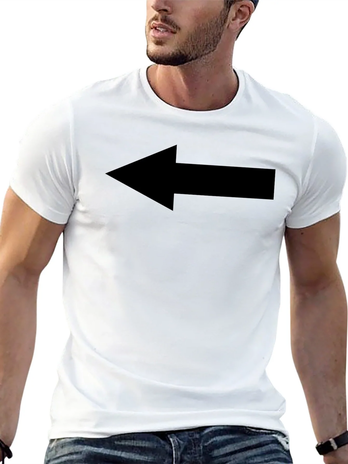 Left Arrow Graphic Tee - Casual Black T-Shirt product image 12