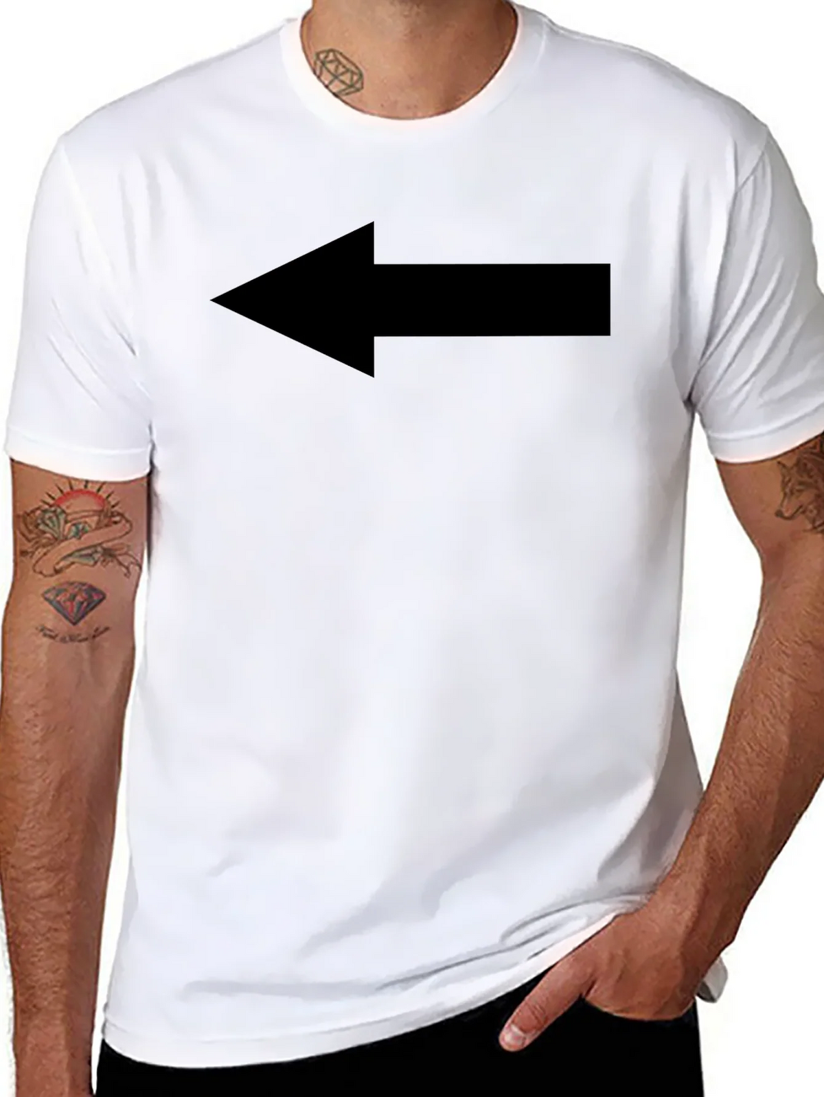 Left Arrow Graphic Tee - Casual Black T-Shirt product image 7