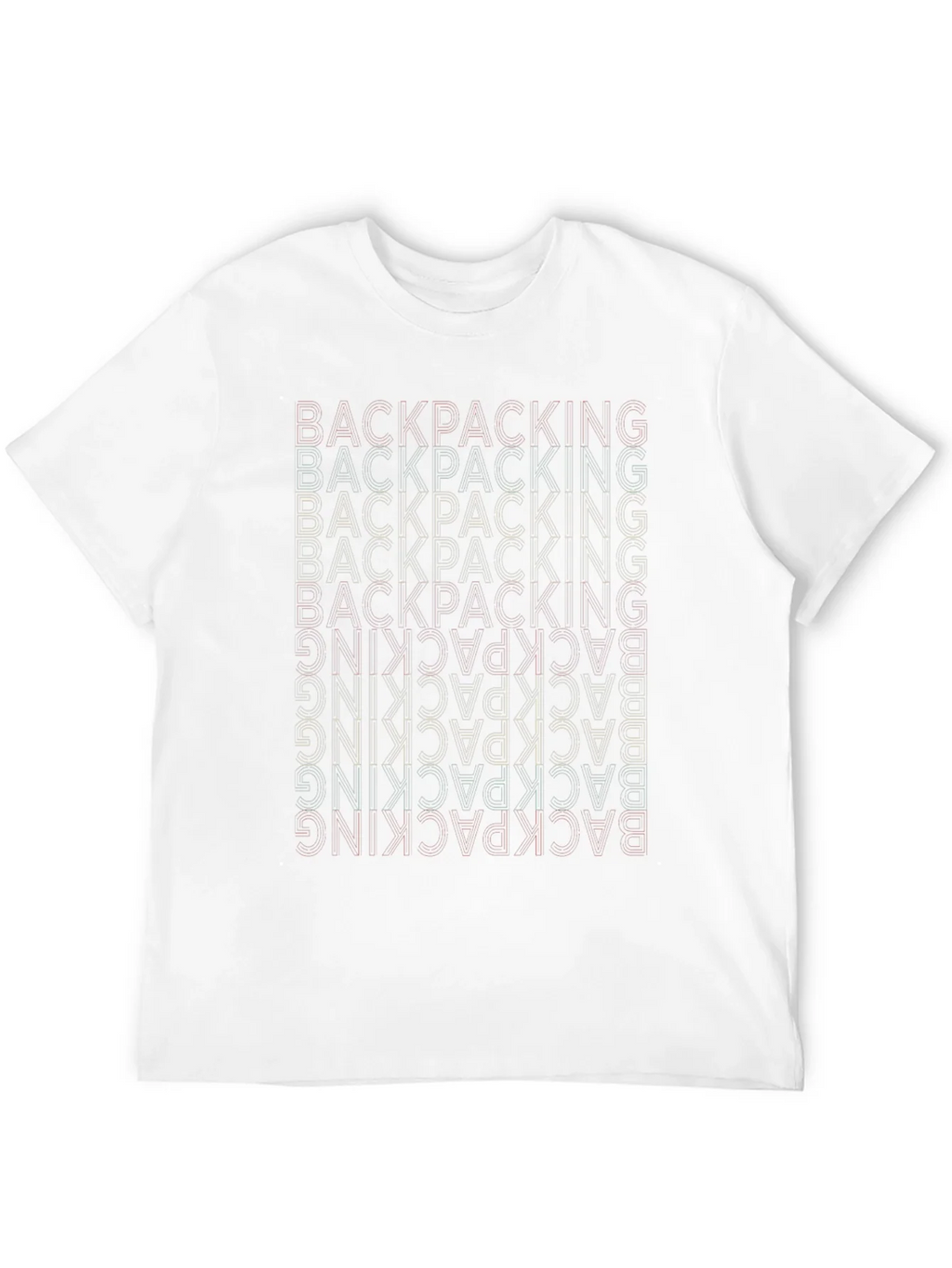 Backpacking Word Design Black T-Shirt product image 11