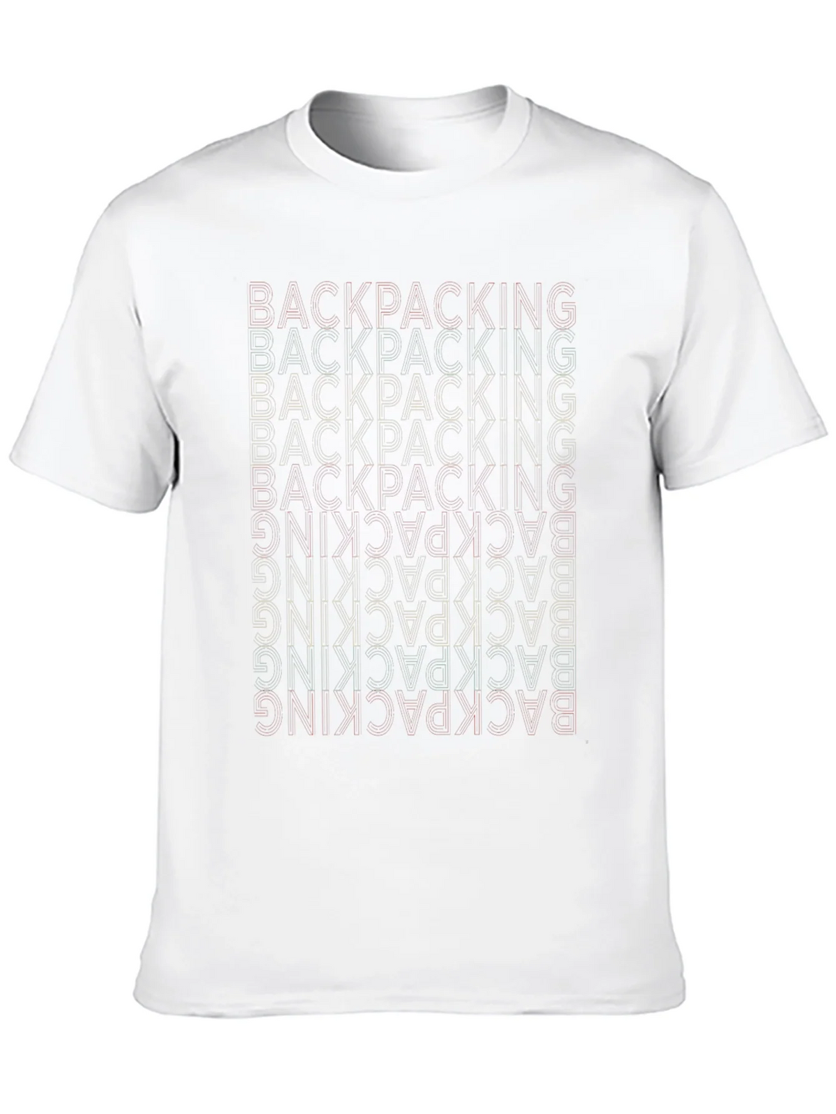 Backpacking Word Design Black T-Shirt product image 9