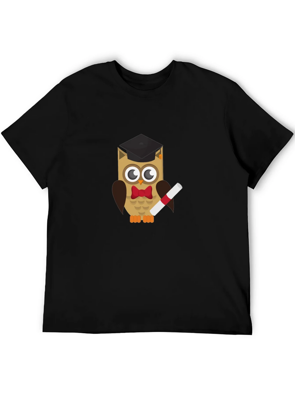 Graduation Owl Graphic Tee - Black Cotton T-Shirt product image 5