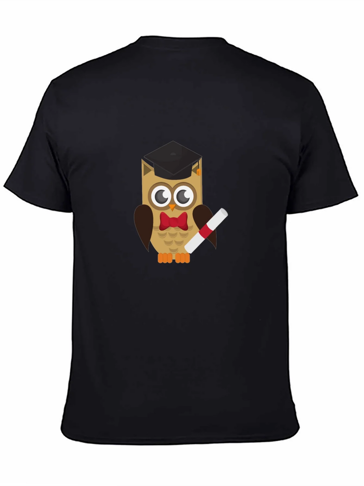 Graduation Owl Graphic Tee - Black Cotton T-Shirt product image 4