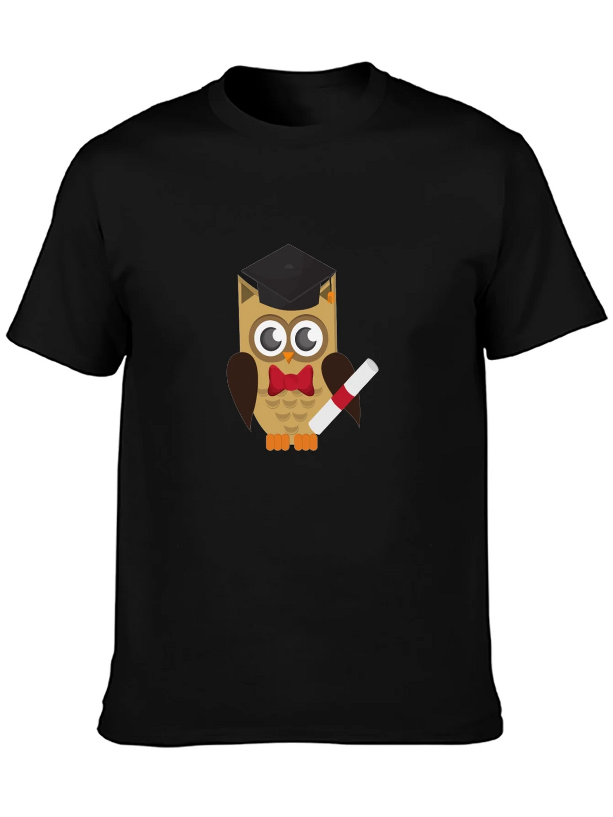 Graduation Owl Graphic Tee - Black Cotton T-Shirt product image 3