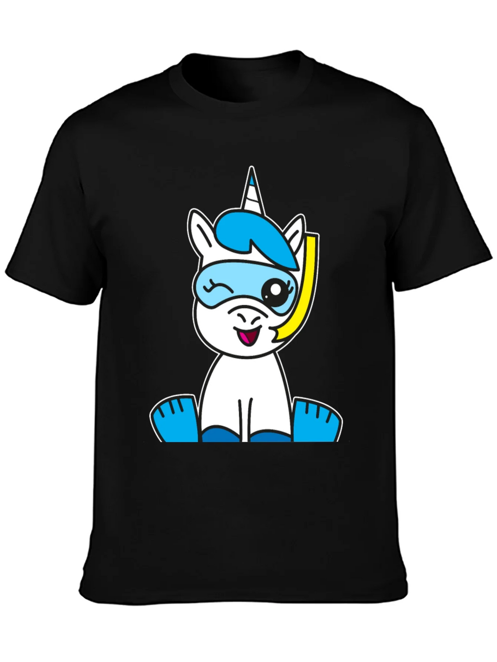 Snorkeling Unicorn Graphic Tee - Black Cotton Blend product image 3