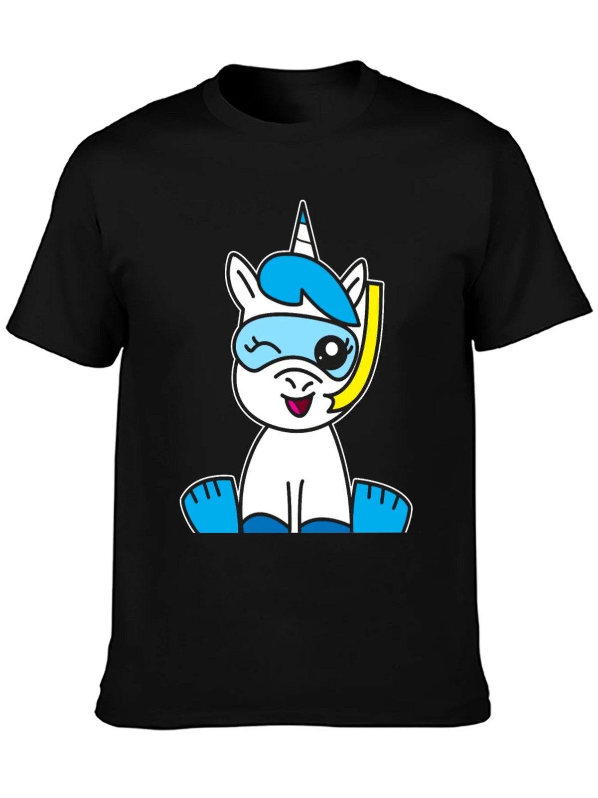 Snorkeling Unicorn Graphic Tee - Black Cotton Blend product image 3