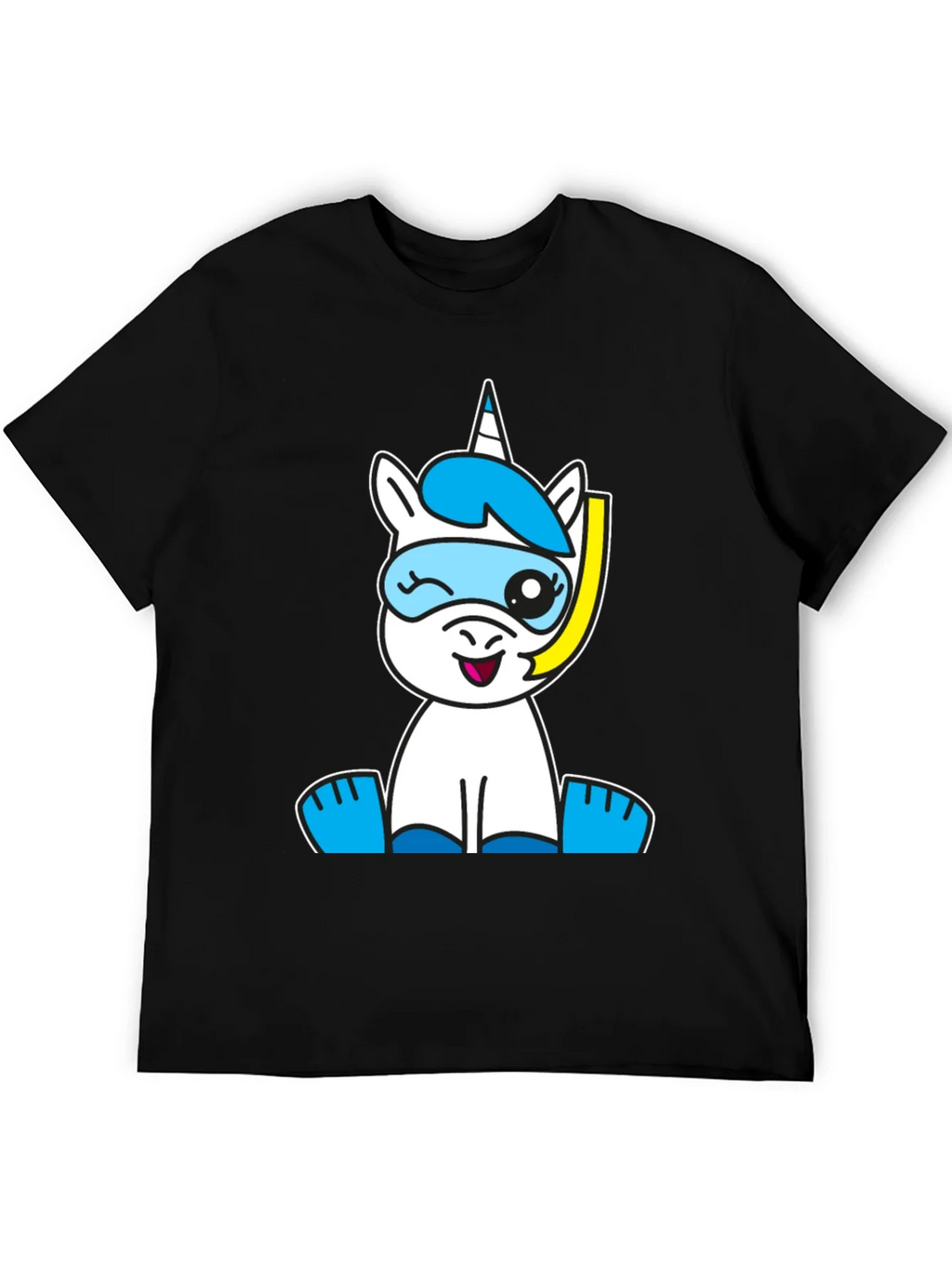 Snorkeling Unicorn Graphic Tee - Black Cotton Blend product image 5