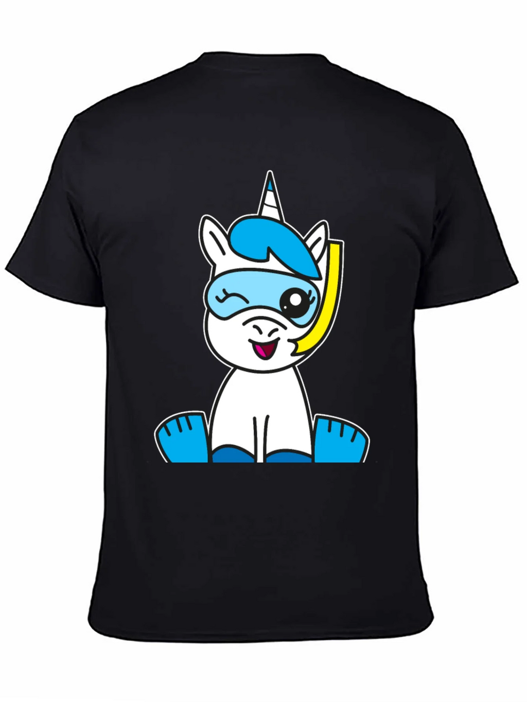 Snorkeling Unicorn Graphic Tee - Black Cotton Blend product image 4