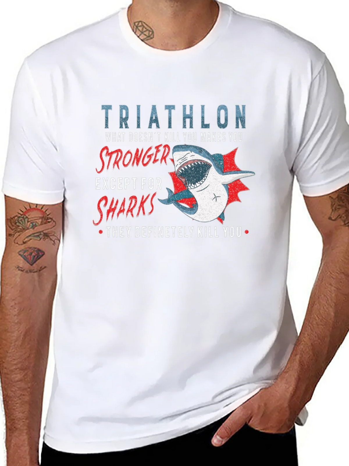 Triathlon Shark T-Shirt - Funny Athlete Tee product image 7