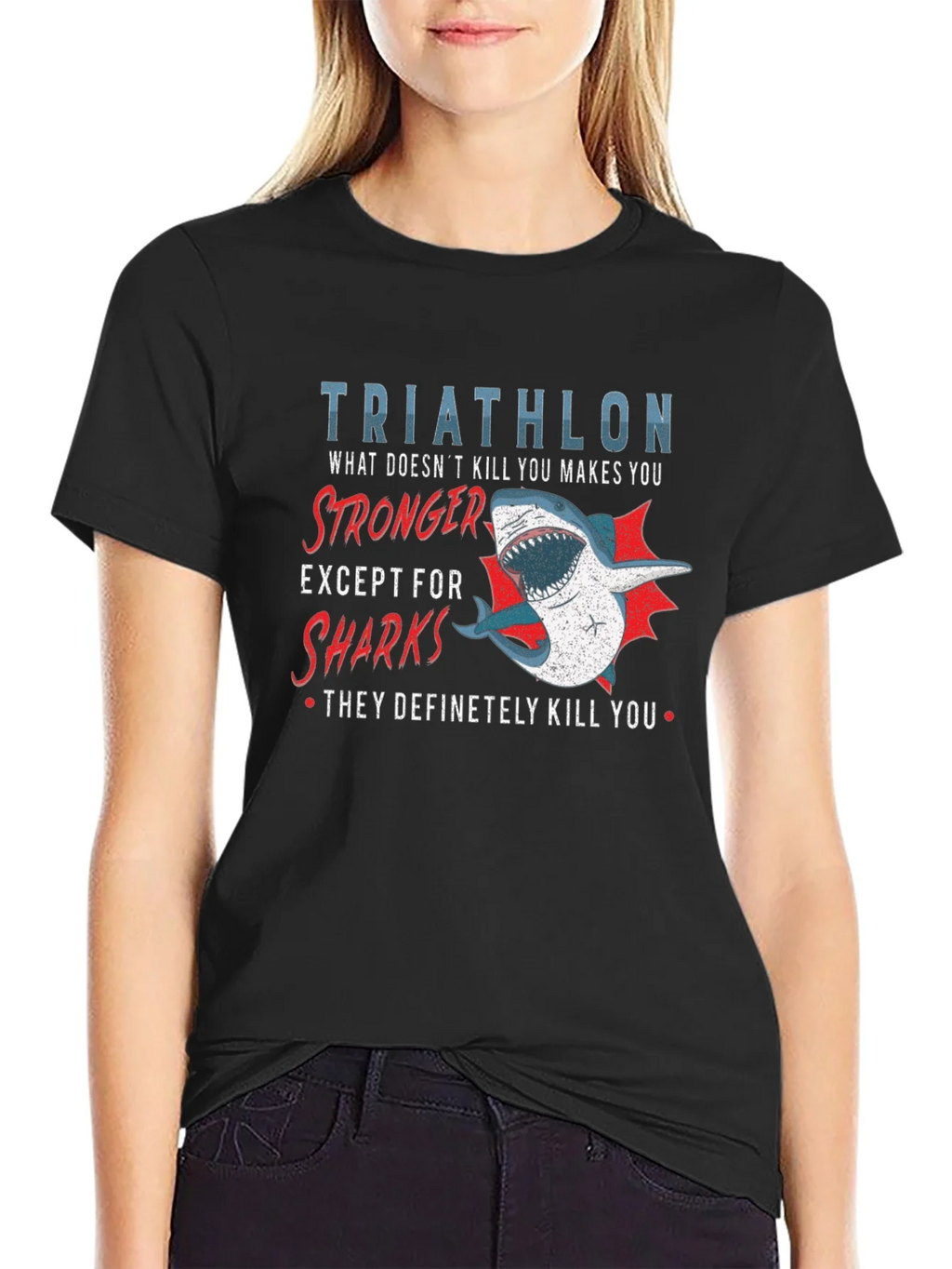 Triathlon Shark T-Shirt - Funny Athlete Tee product image 2