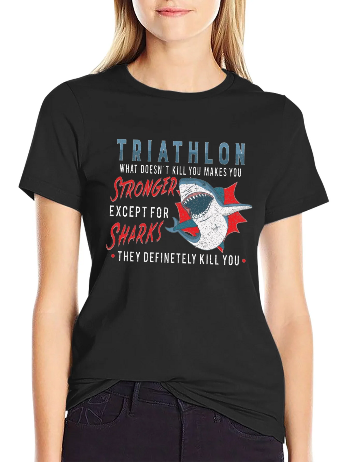 Triathlon Shark T-Shirt - Funny Athlete Tee product image 2