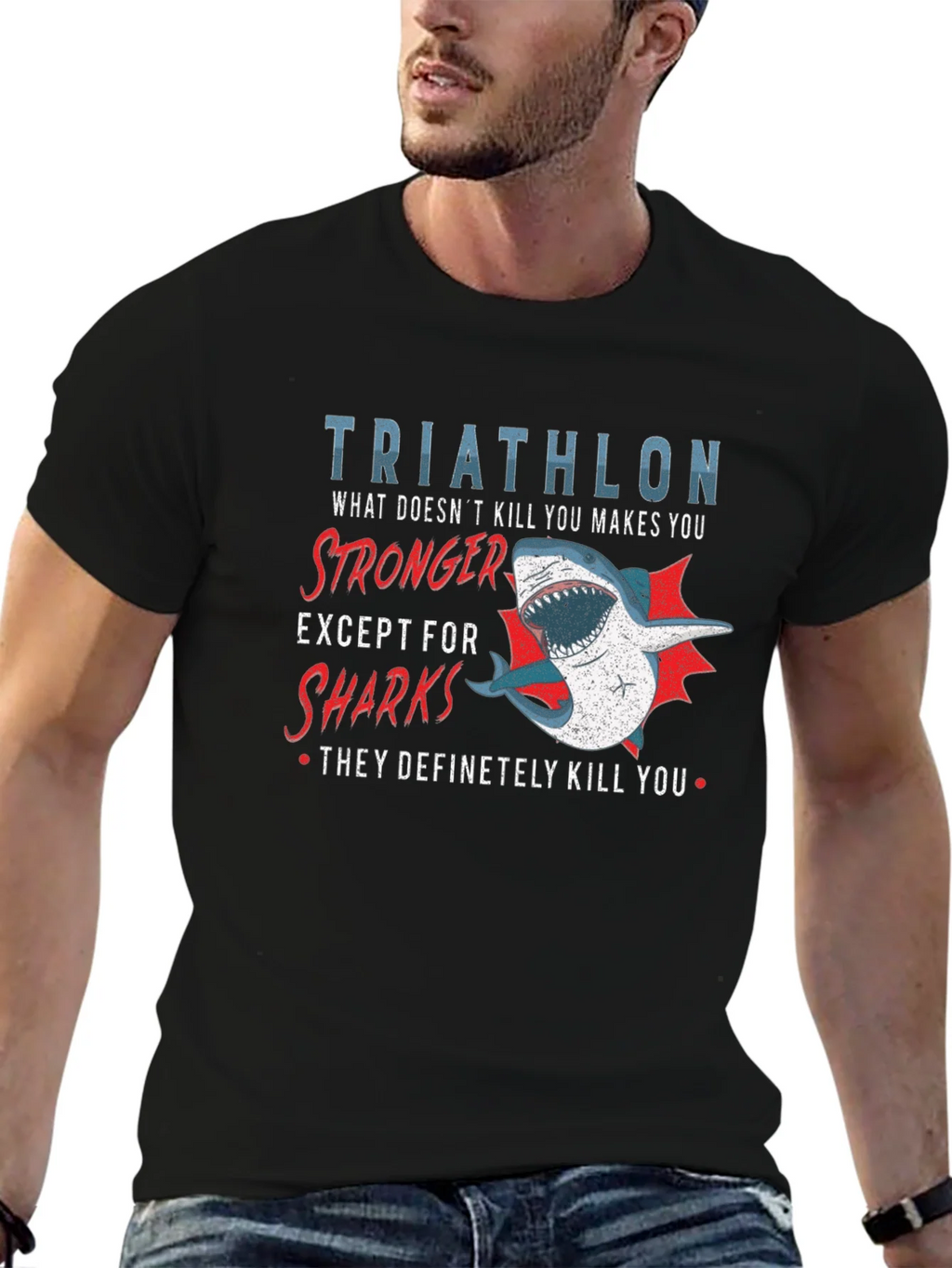 Triathlon Shark T-Shirt - Funny Athlete Tee product image 6