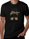Lactation Squad Leopard Print Messy Bun T-Shirt product image 1