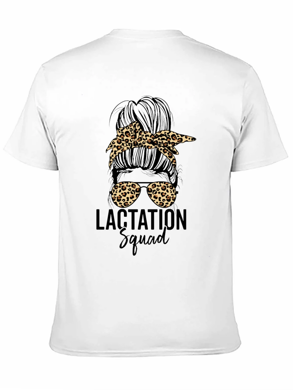 Lactation Squad Leopard Print Messy Bun T-Shirt product image 10