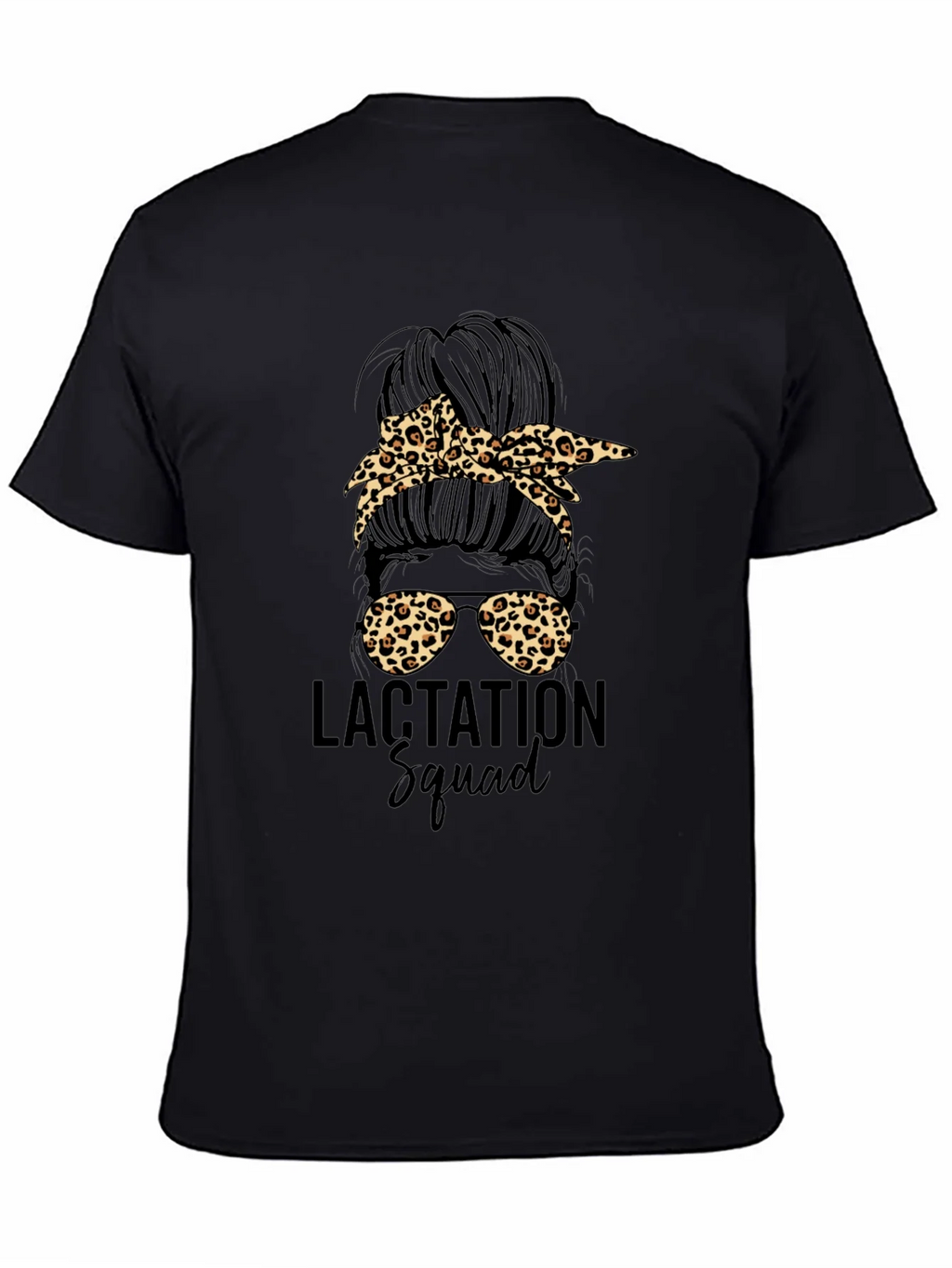 Lactation Squad Leopard Print Messy Bun T-Shirt product image 4