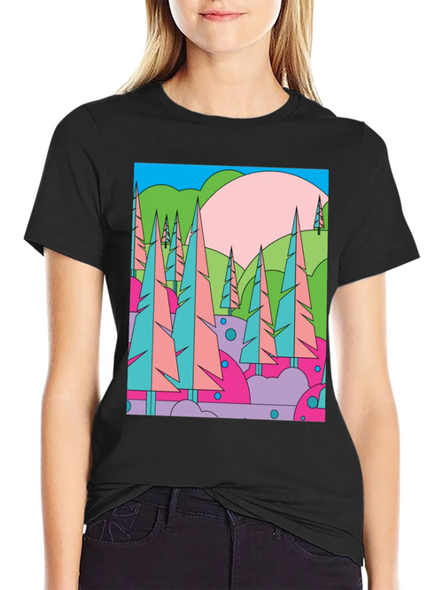 Abstract Forest Graphic T-Shirt - Retro Style Tee product image 2