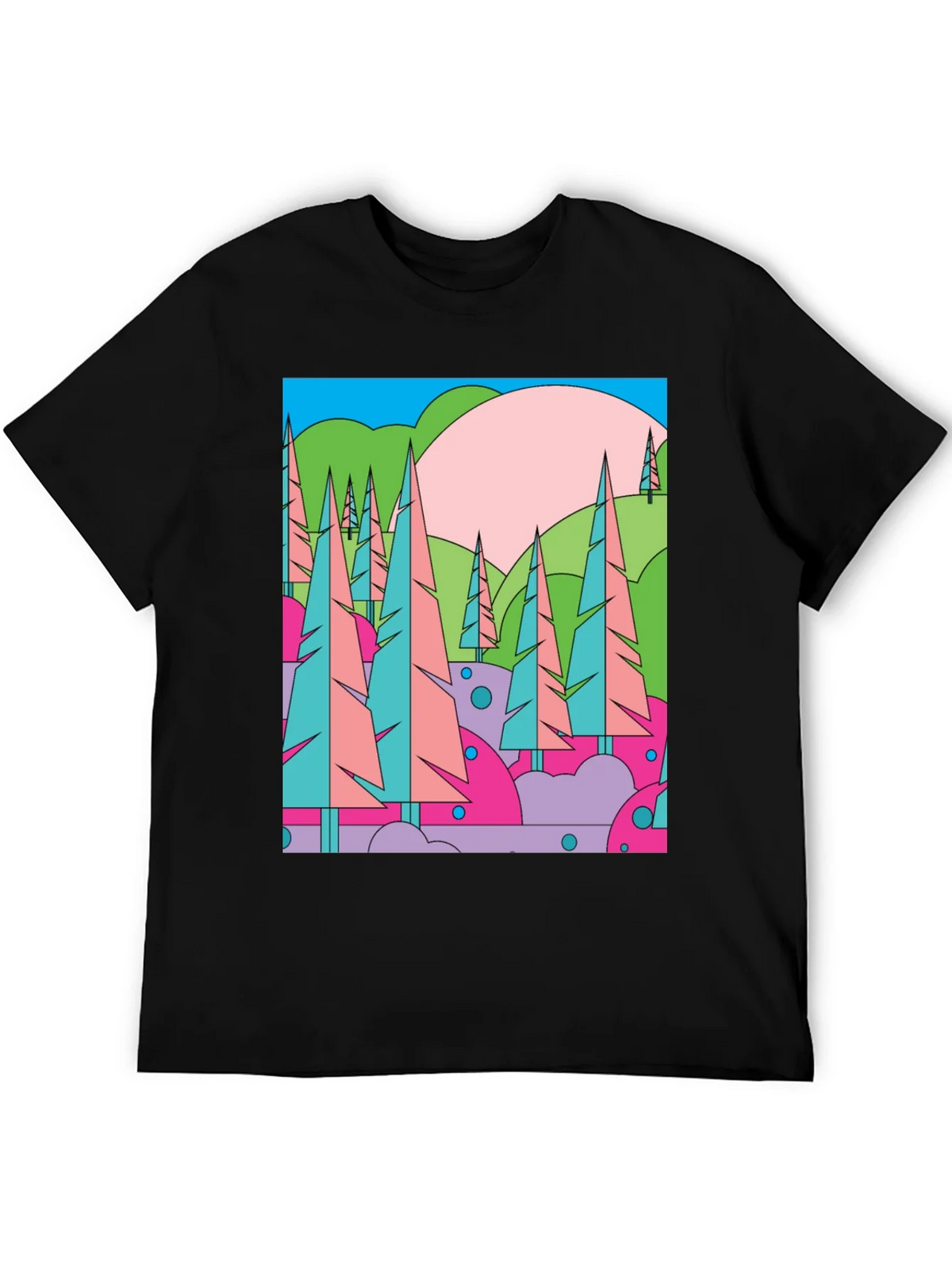 Abstract Forest Graphic T-Shirt - Retro Style Tee product image 5