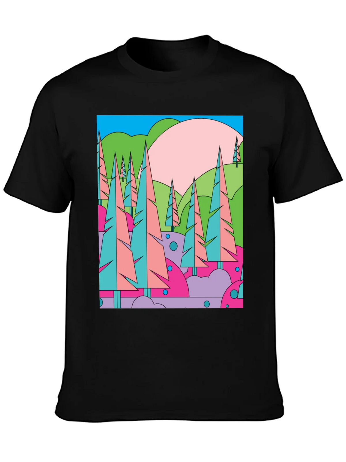 Abstract Forest Graphic T-Shirt - Retro Style Tee product image 3
