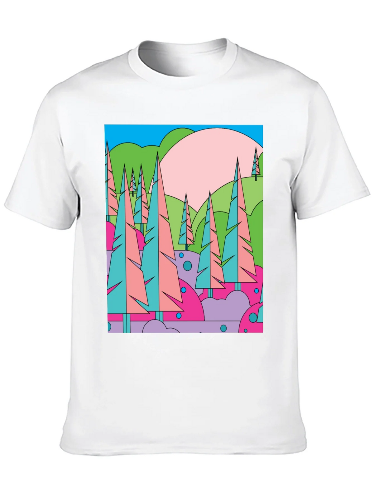 Abstract Forest Graphic T-Shirt - Retro Style Tee product image 9
