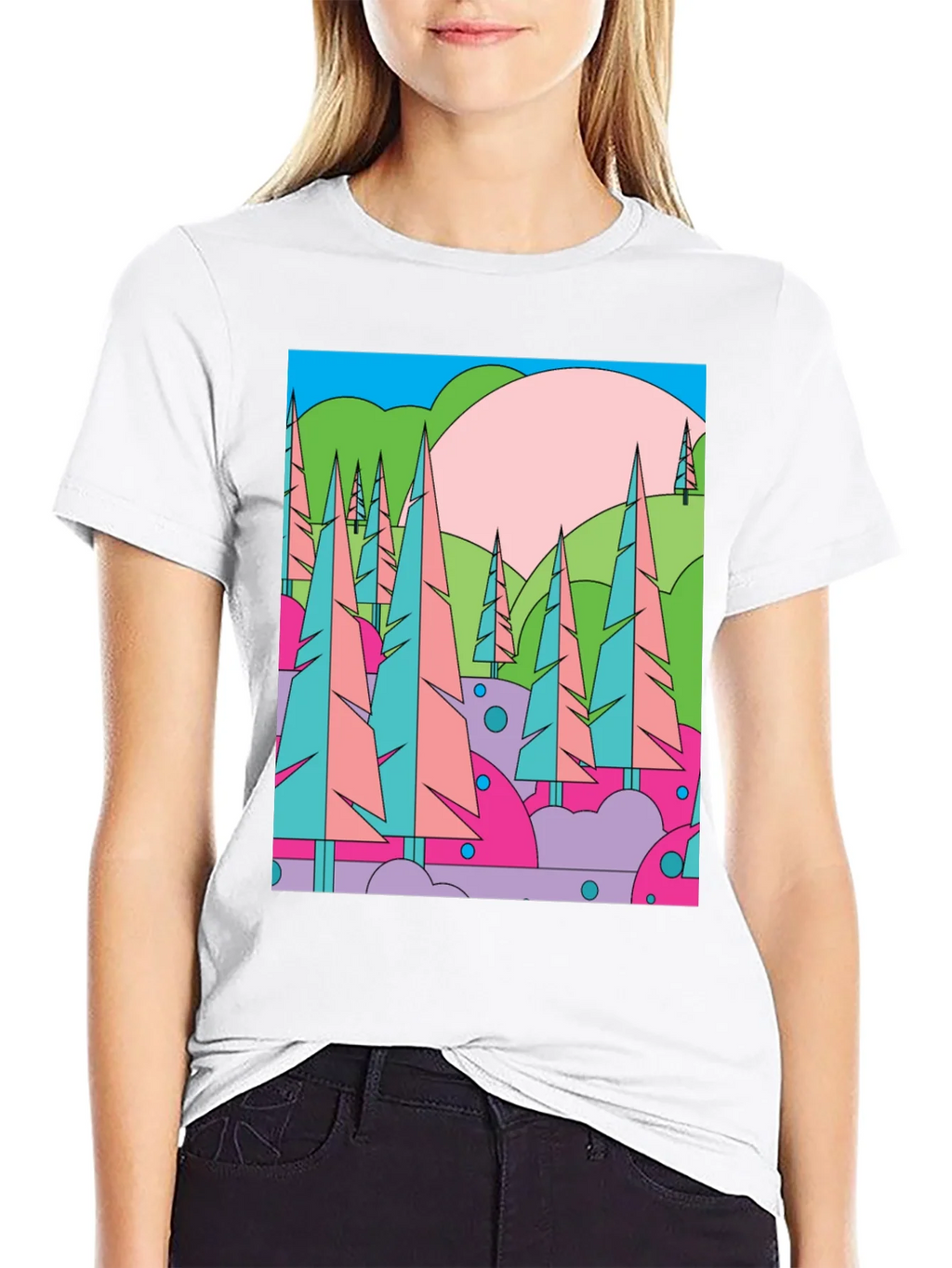 Abstract Forest Graphic T-Shirt - Retro Style Tee product image 8