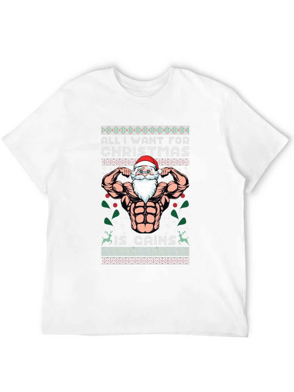 Funny Santa Gains Christmas T-Shirt product image 11