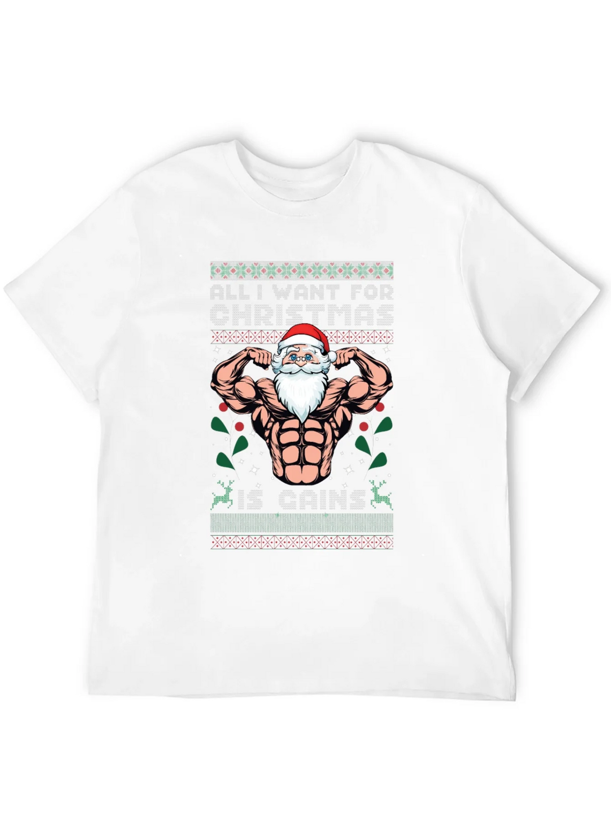 Funny Santa Gains Christmas T-Shirt product image 11