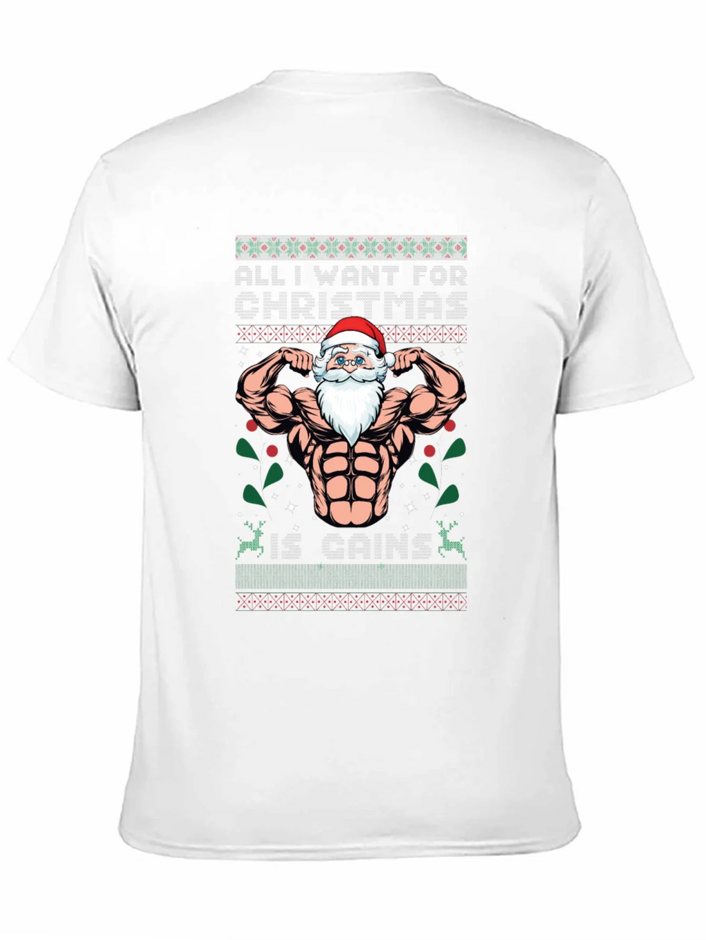 Funny Santa Gains Christmas T-Shirt product image 10
