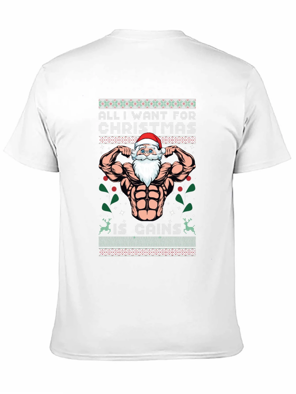 Funny Santa Gains Christmas T-Shirt product image 10