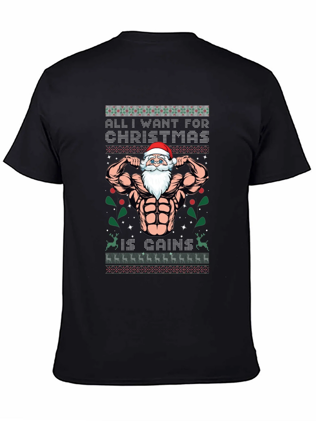 Funny Santa Gains Christmas T-Shirt product image 4