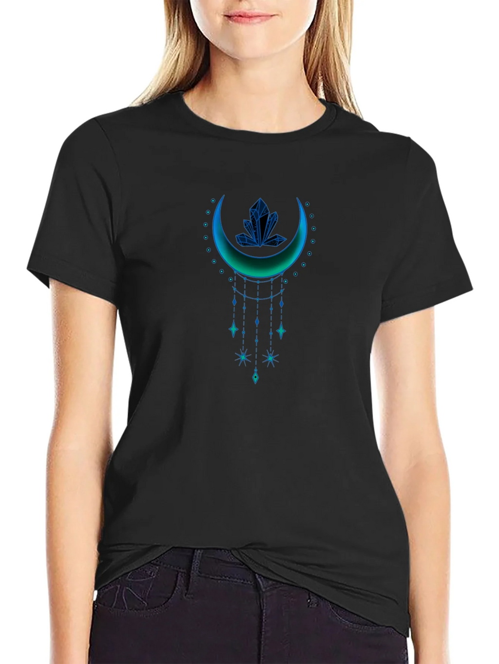 Mystic Crescent Graphic Tee - Celestial Style product image 2
