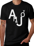 Trendy Black T-Shirt with White Letter Design product image 1