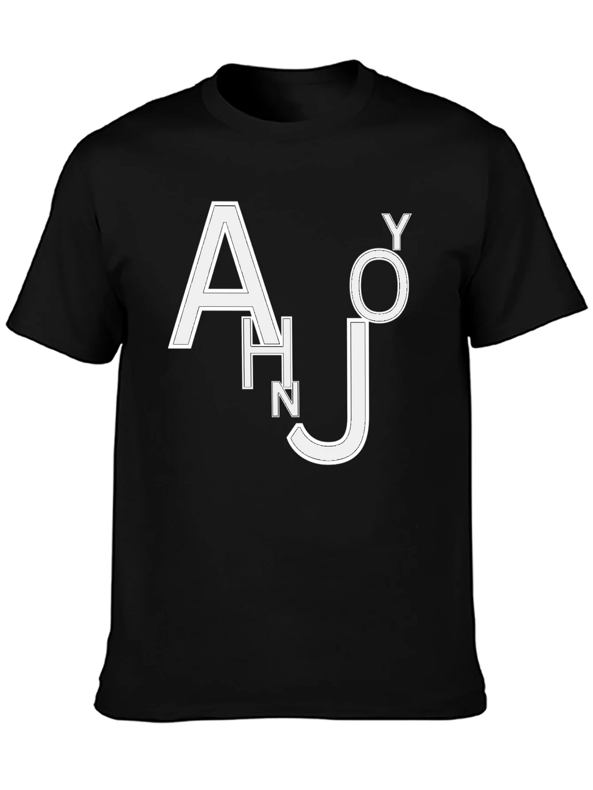 Trendy Black T-Shirt with White Letter Design product image 3