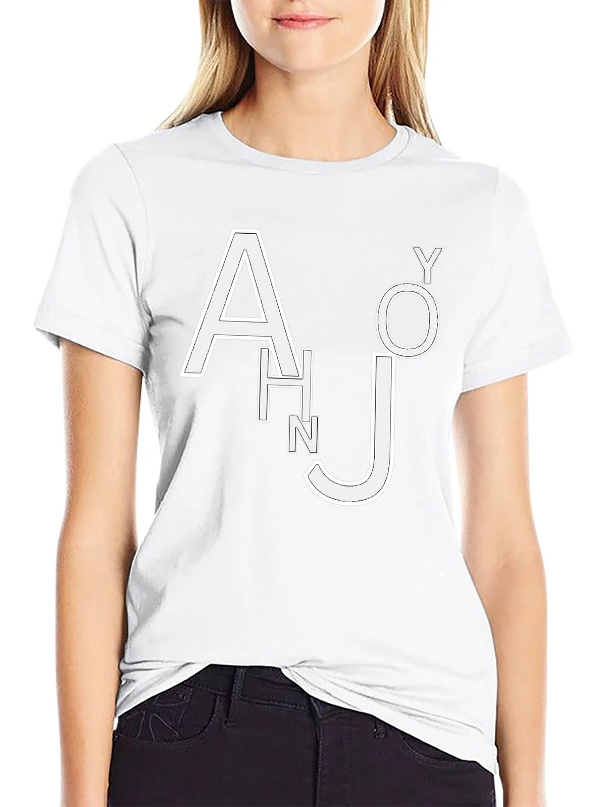 Trendy Black T-Shirt with White Letter Design product image 8