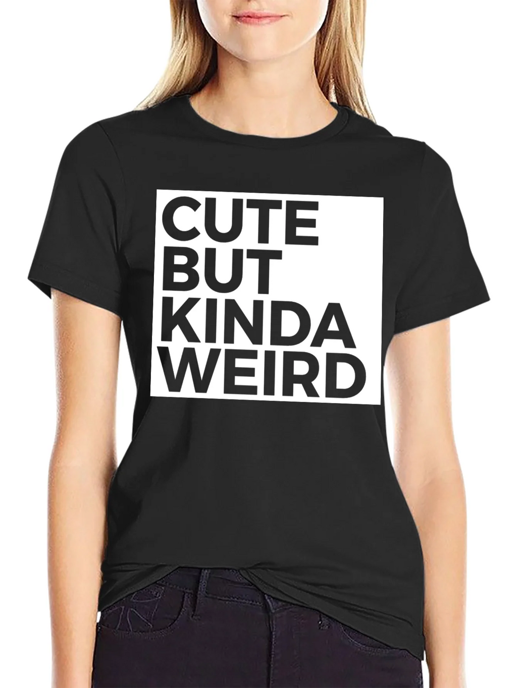 Cute But Kinda Weird Graphic Tee - Black product image 2