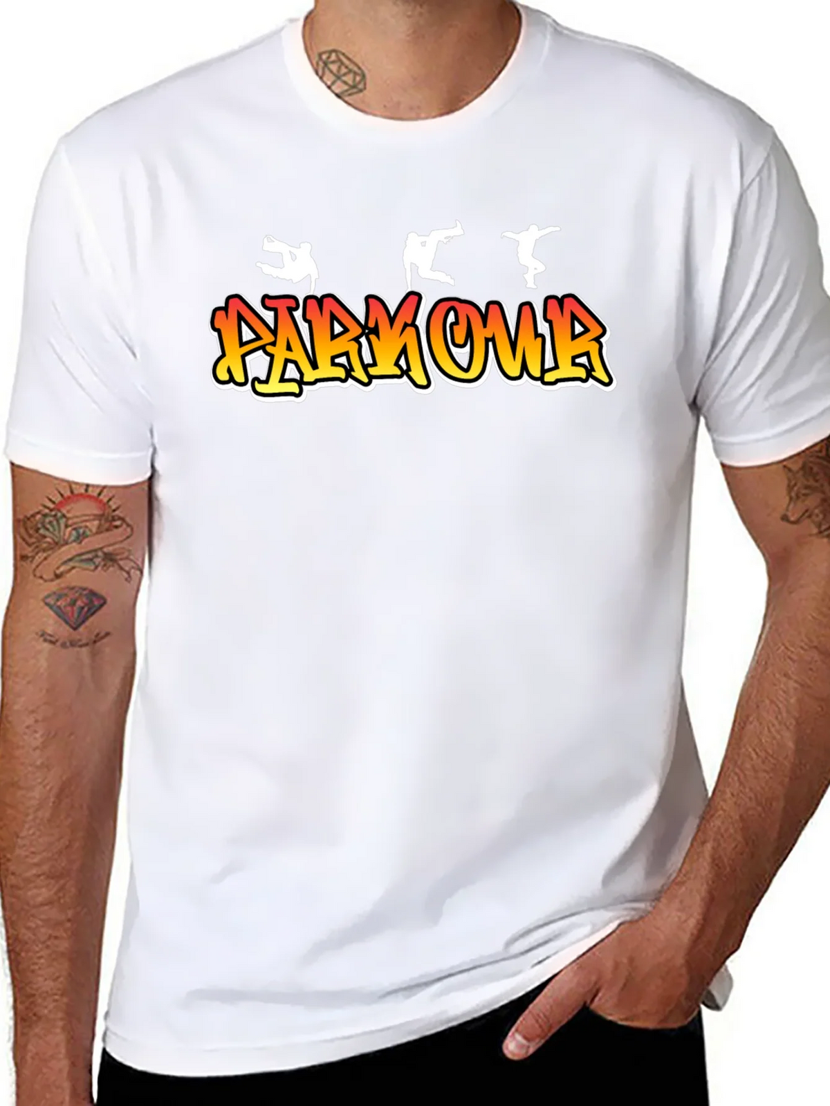 Parkour Graphic Print Black T-Shirt product image 7