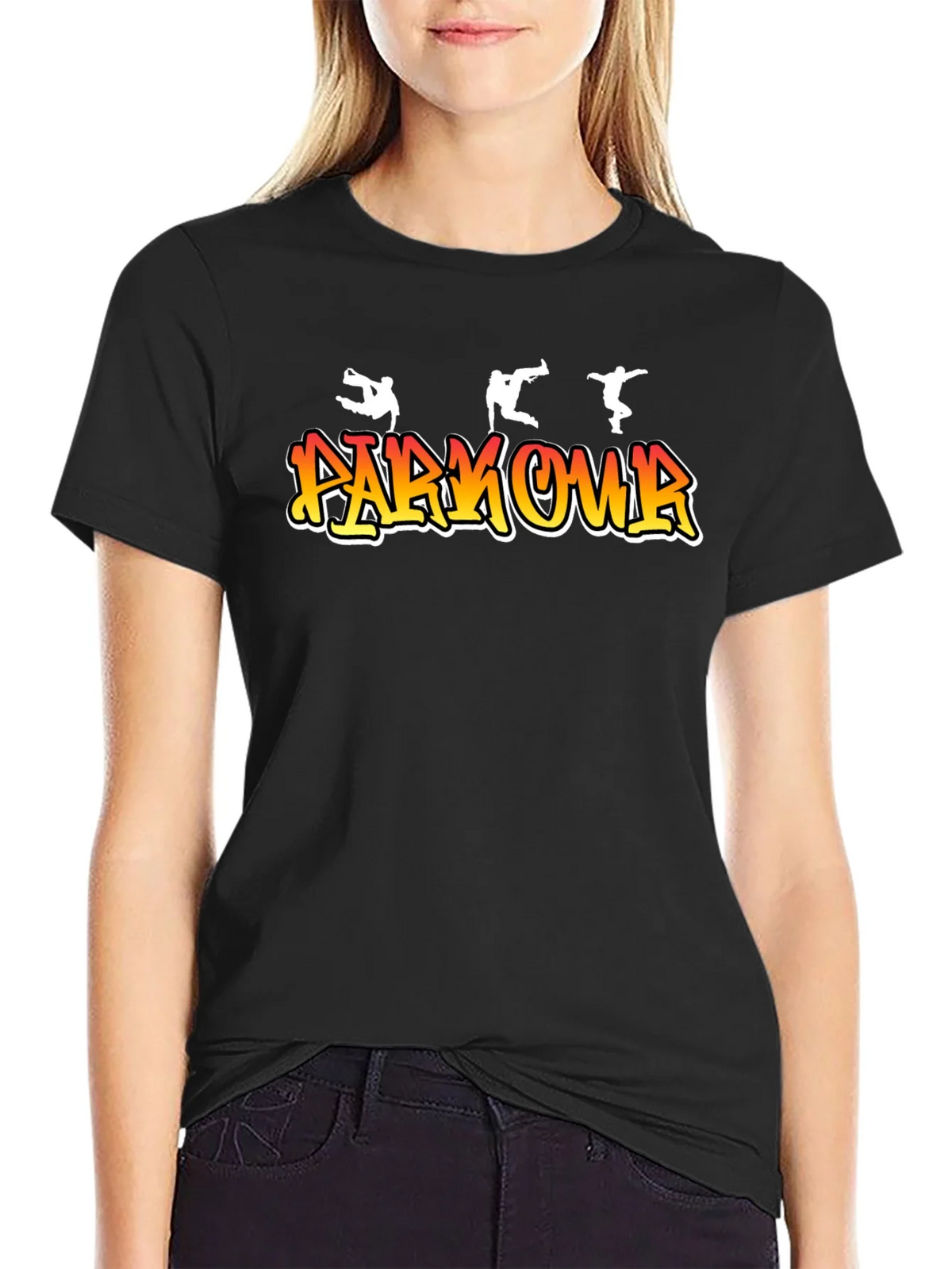 Parkour Graphic Print Black T-Shirt product image 2