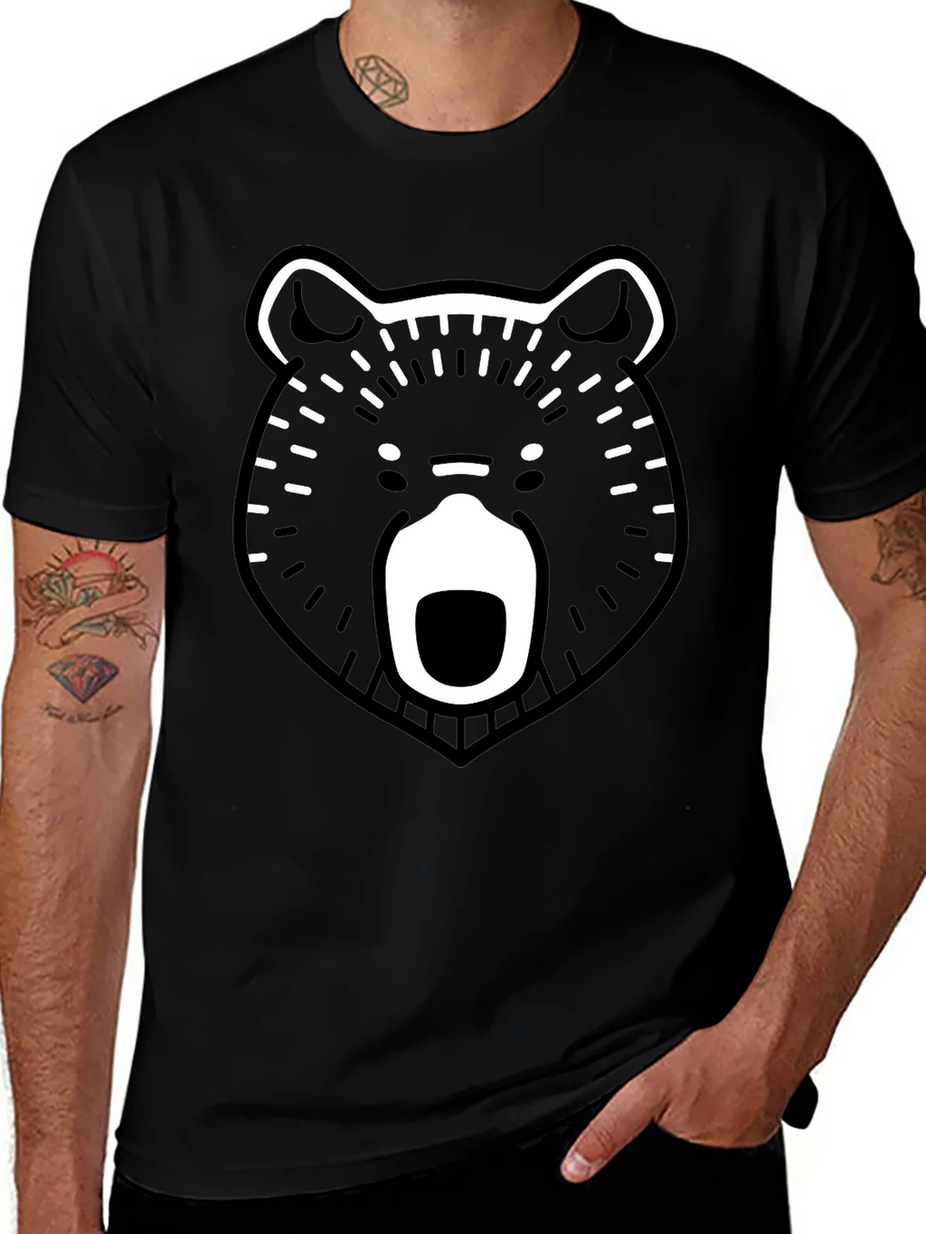 Bear Graphic Black T-Shirt product image 1