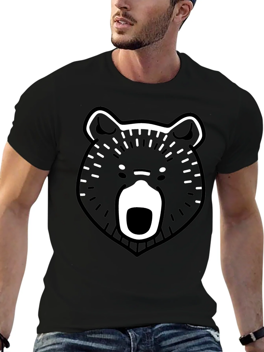 Bear Graphic Black T-Shirt product image 6