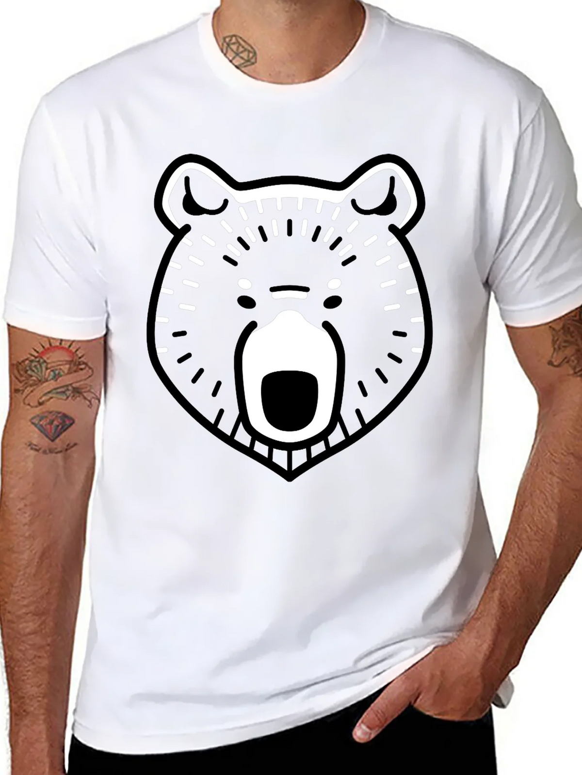 Bear Graphic Black T-Shirt product image 7