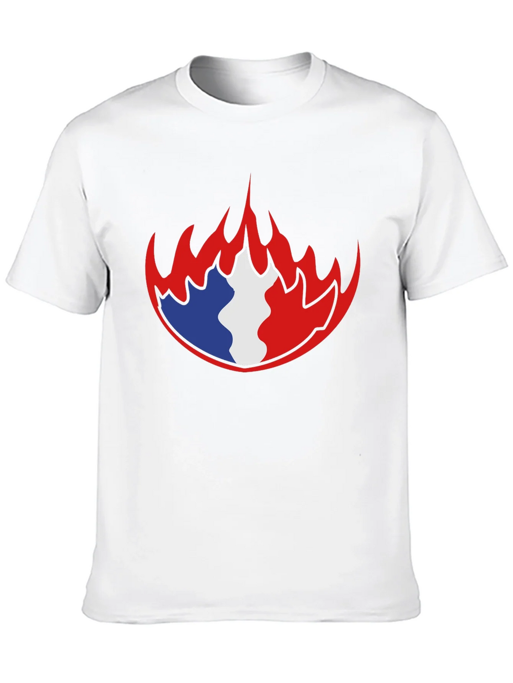 French Flag Fire Graphic Black T-Shirt product image 9