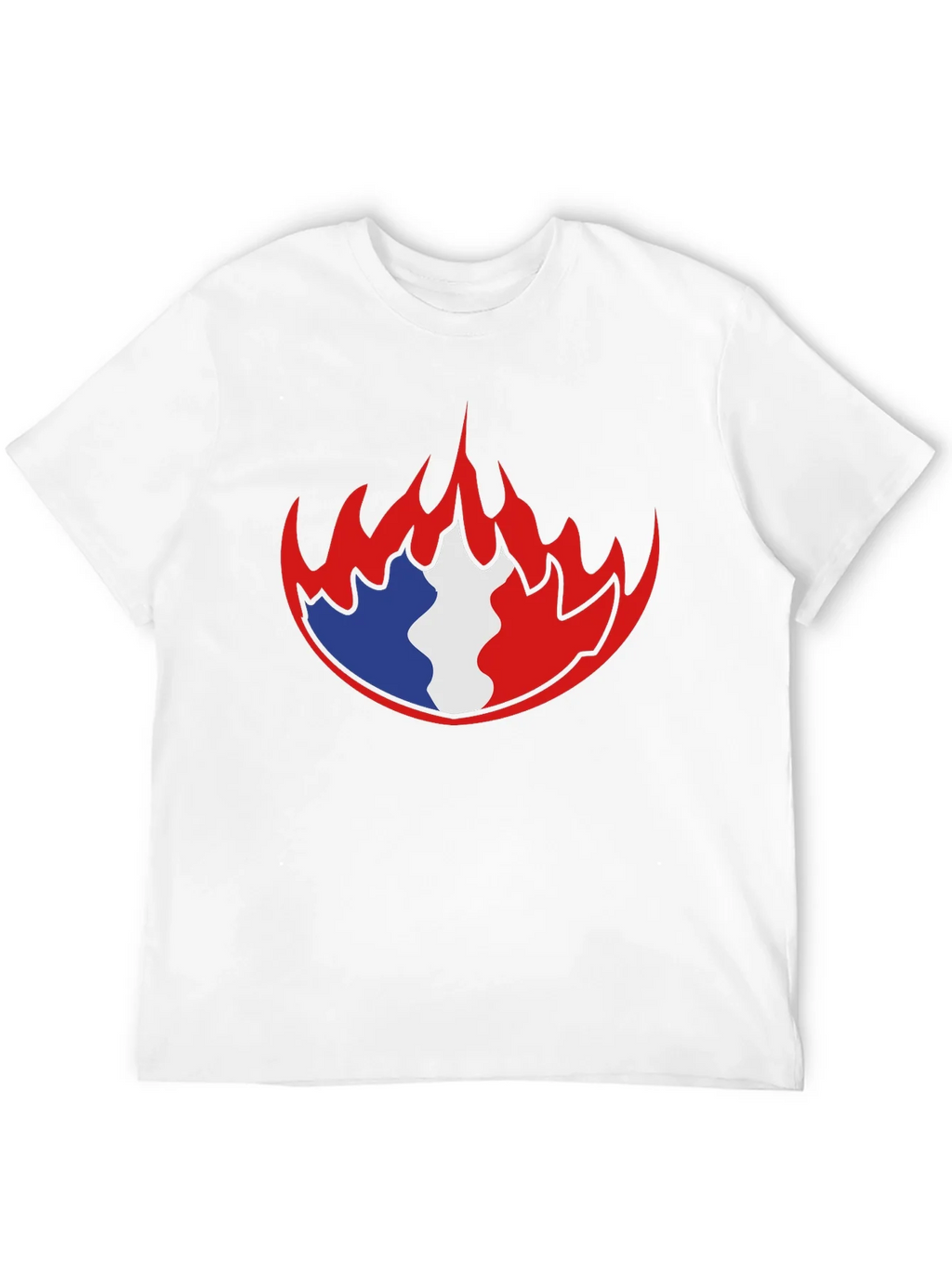 French Flag Fire Graphic Black T-Shirt product image 11