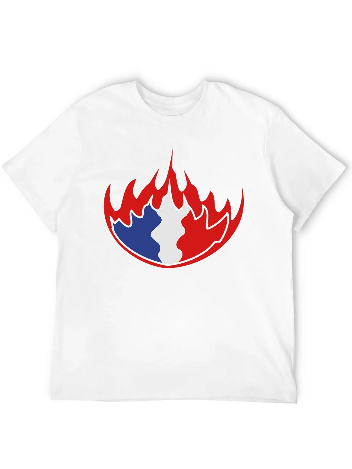 French Flag Fire Graphic Black T-Shirt product image 11