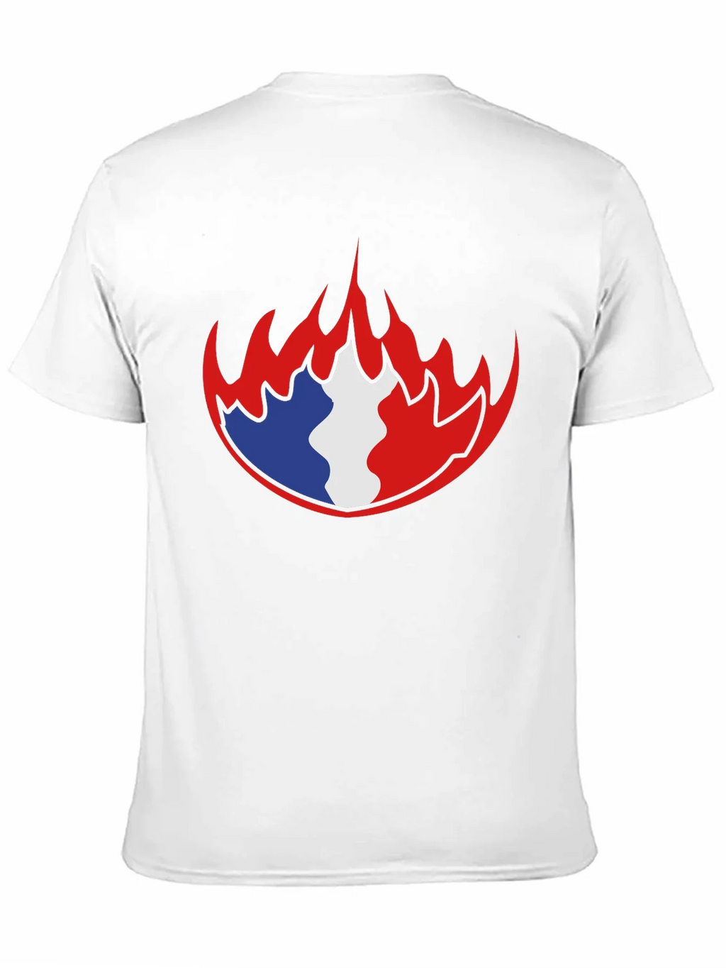 French Flag Fire Graphic Black T-Shirt product image 10